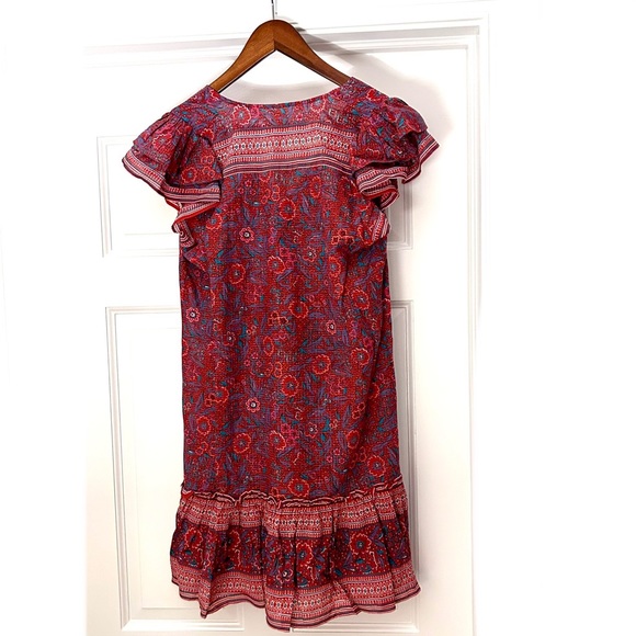 Veronica Beard Lorraine Paisley Flutter Sleeve Dress - Picture 3 of 11